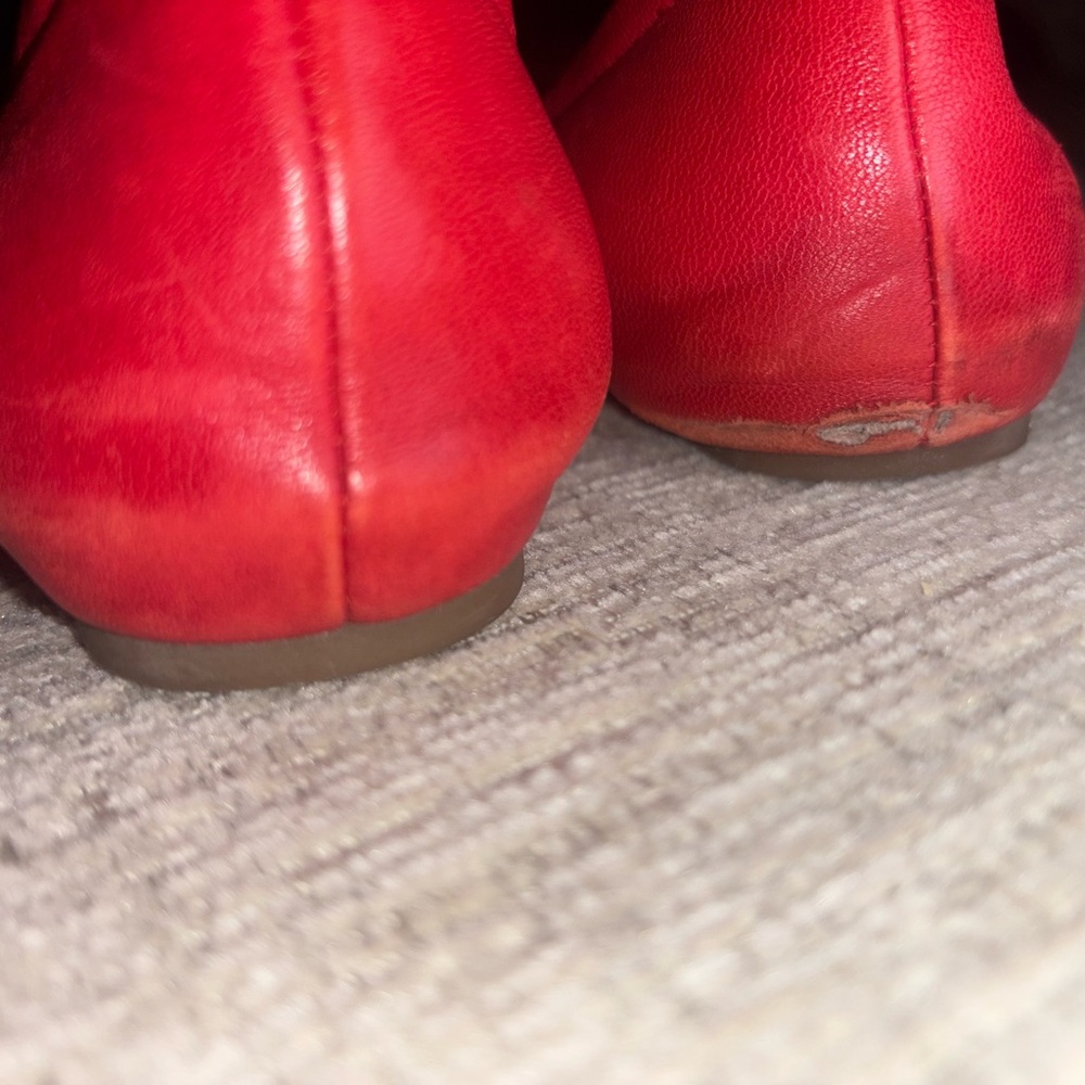 Quirky Red Leather “Smile” Ballet Flats Women’s 7.5–8 Teacher Ellen DeGeneres - Picture 6 of 8